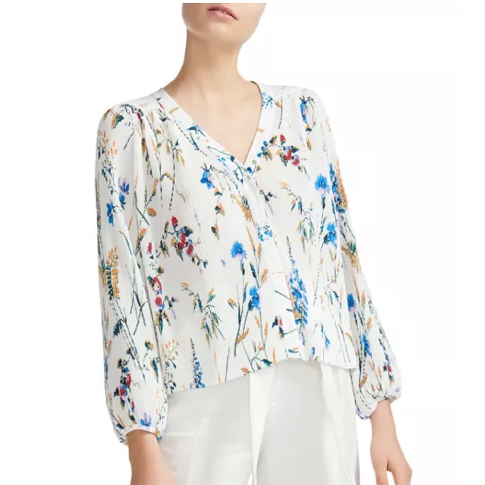 MAJE Larcy pleated floral top size S